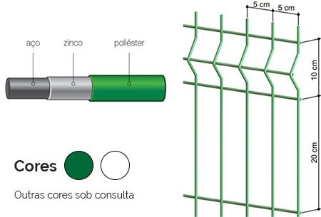 Cercas Lder - Chapec/SC Revestimento Galvanizado e revestido em pintura eletrostática em poliéster. 