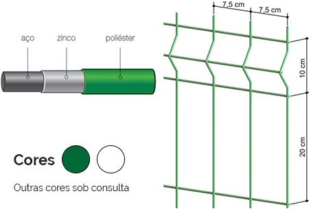 Cercas Lder - Chapec/SC Revestimento Galvanizado e revestido em pintura eletrostática em poliéster. 